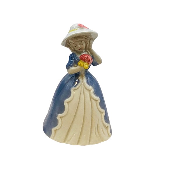 Flower Girl Vintage Southern Belle Ceramic Bell w/Clapper Cake Topper Figurine - Picture 1 of 4